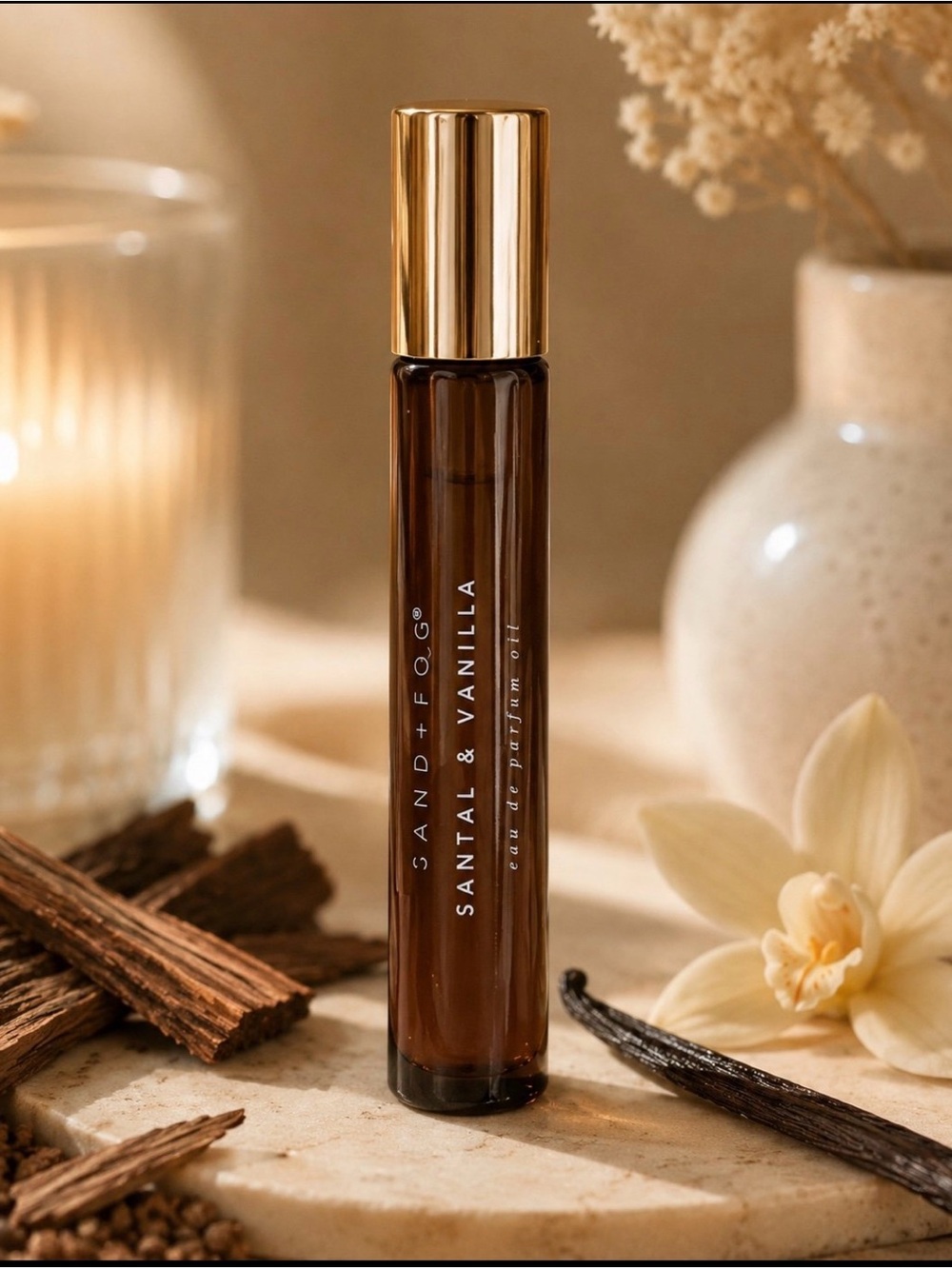 SAND+FOG Santal & Vanilla Roll-On Perfume Oil NWOB